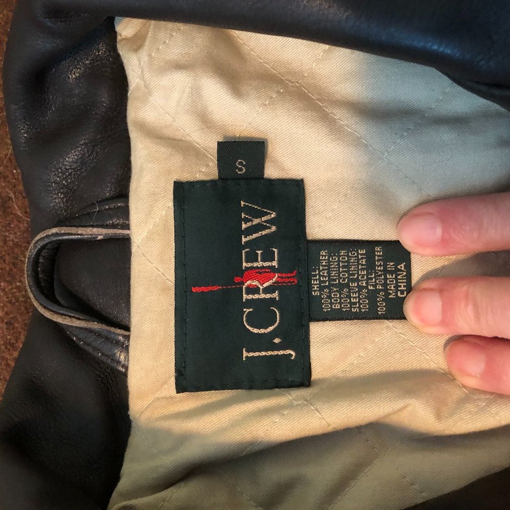 J Crew Quilted Full Grain Leather Jacket Size Small - Picture 2 of 12